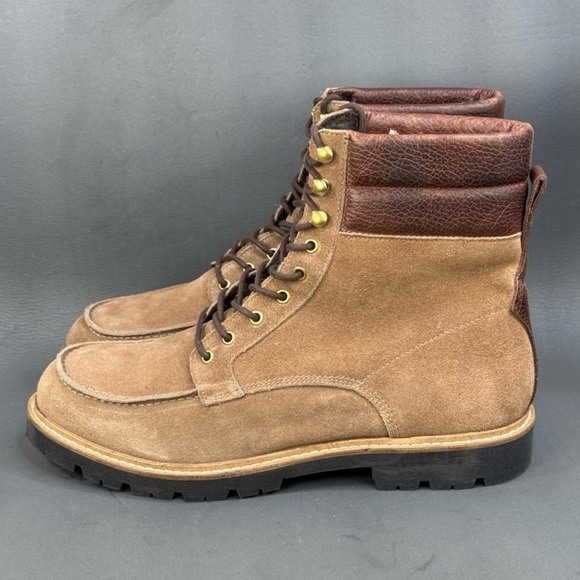 Shoe The Bear STB-Cube Apron Khaki Suede Leather Boots Size 12 (45) - Picture 3 of 8